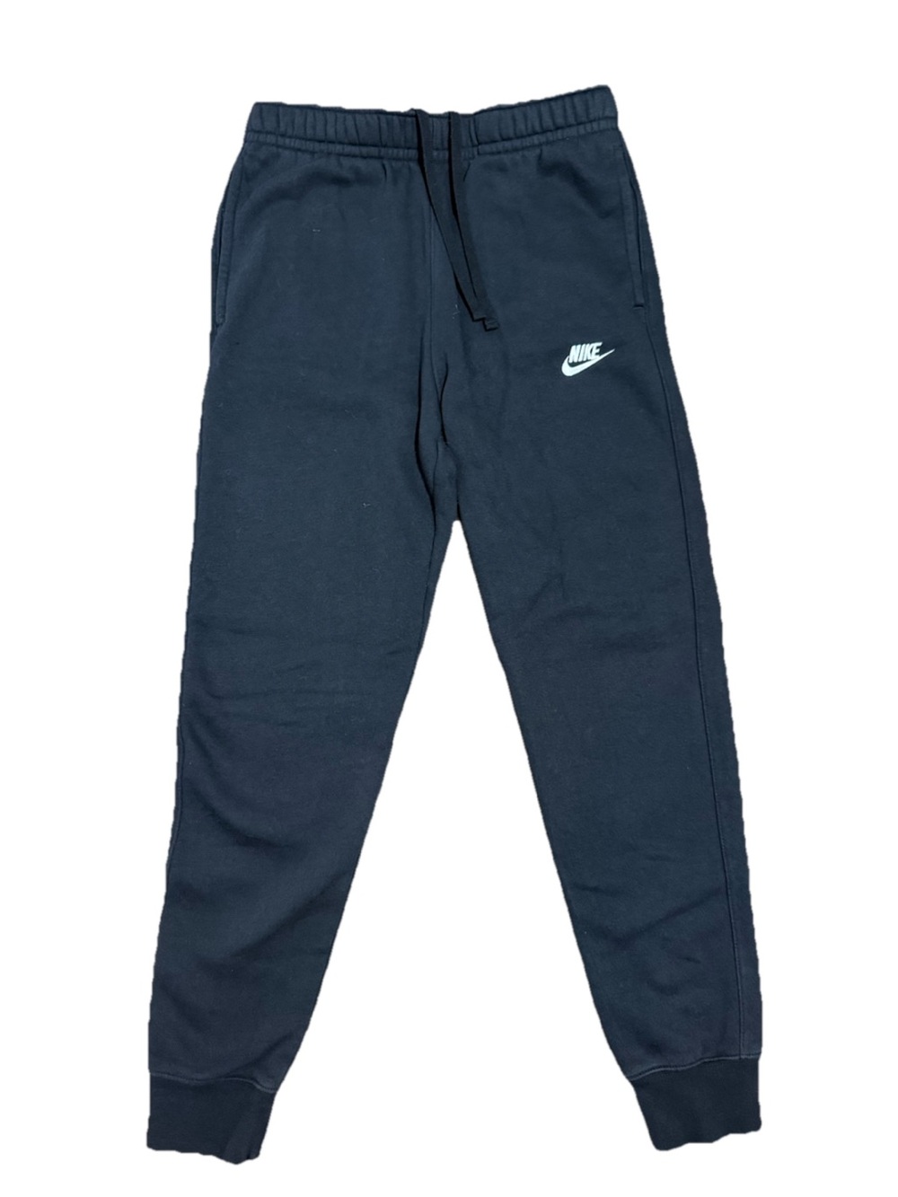 Nike Pants Mens S Black Fleece Joggers Sweatpants Drawstring Logo Athletic